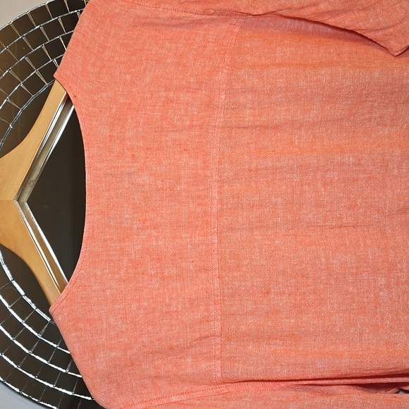 Tahari Linen Long Convertable Sleeves Lagenlook Coastal Tunic Blouse Shirt NWOT - Picture 10 of 14